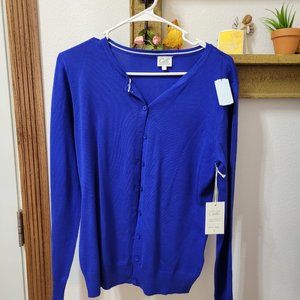 Cielo Women's Regular Solid Long Sleeve Cardigan with Decorative Buttons